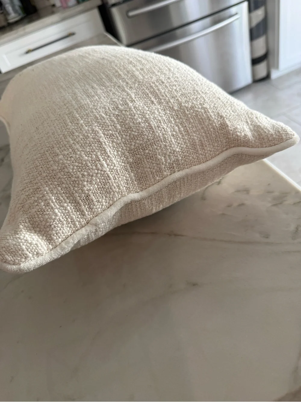 Holiday Noel Sequin Accent Pillow - Cream and silver